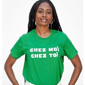 Clare V. Chez Moi Chez Toi green tee shirt size M medium
